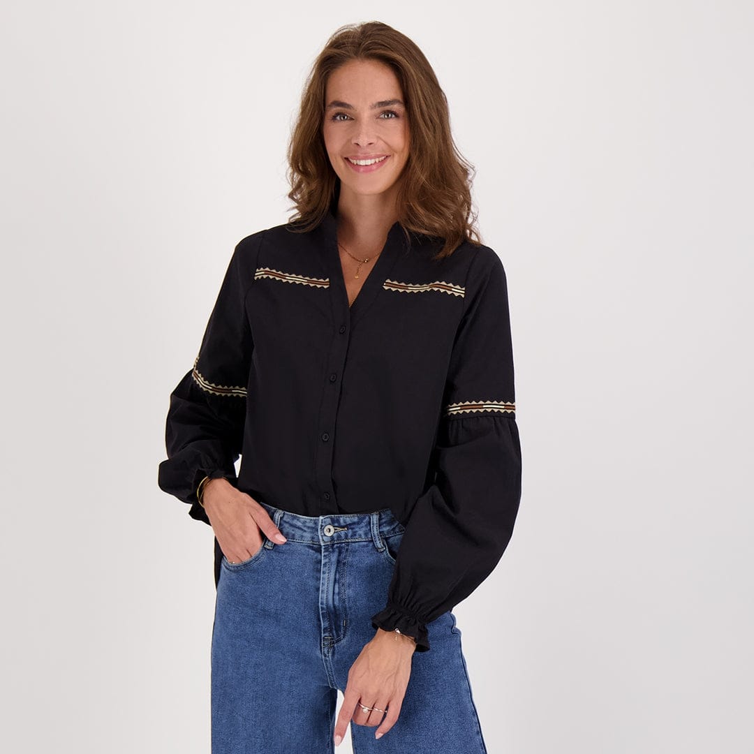 Je m'appelle Tops Zwart / XS Blouse Yuna | Zwart