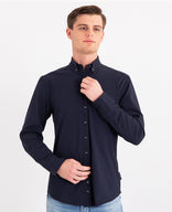 Je m'appelle Tops Button Down Shirt Homme Travel | Donkerblauw
