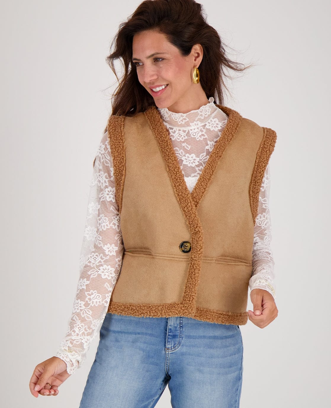Je m'appelle Tops Gilet Teddy | Camel