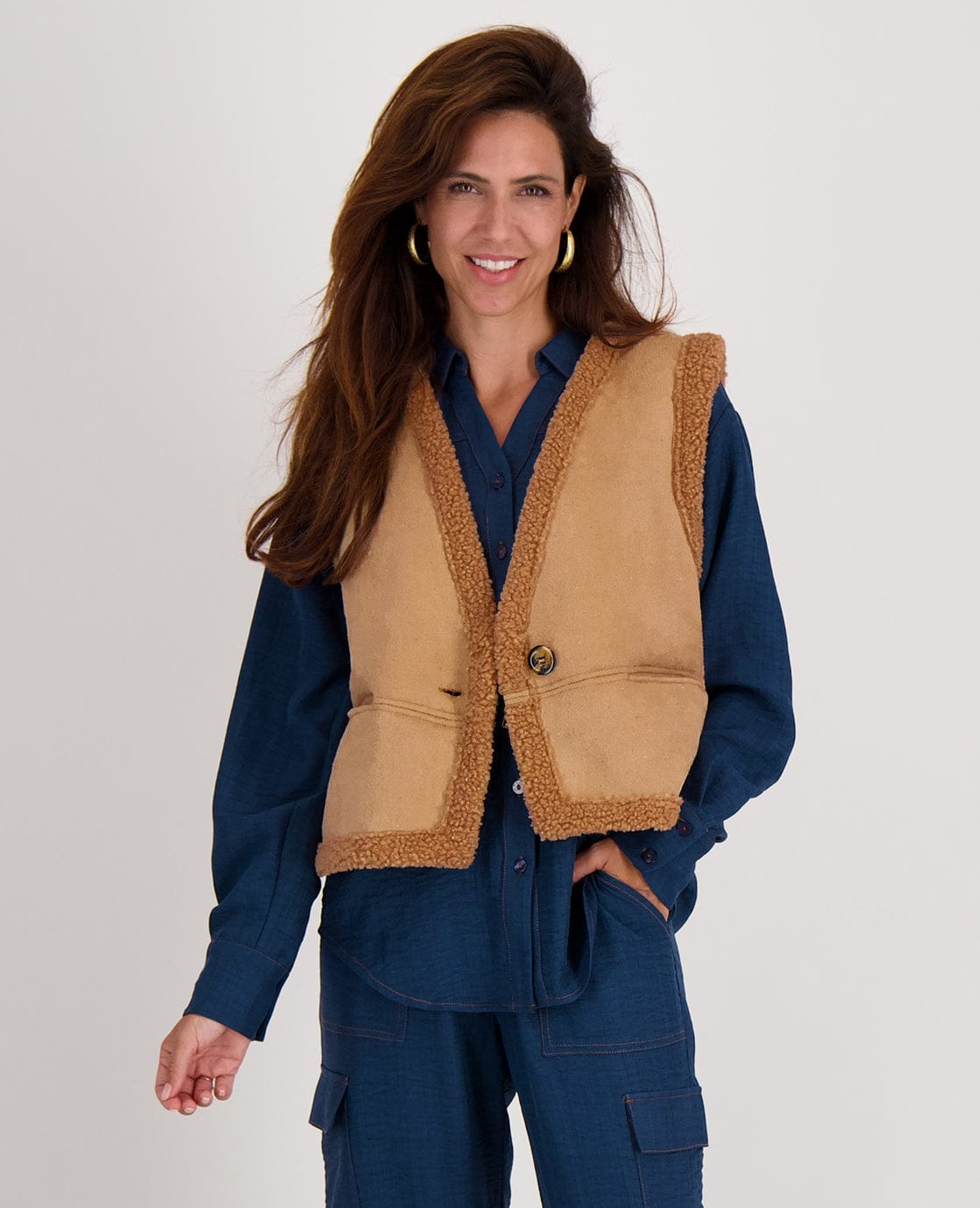 Je m'appelle Tops Gilet Teddy | Camel