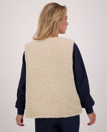 Je m'appelle Tops Ecru / S/M/L/XL Gilet Teddy Reversible | Ecru