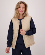 Je m'appelle Tops Ecru / S/M/L/XL Gilet Teddy Reversible | Ecru