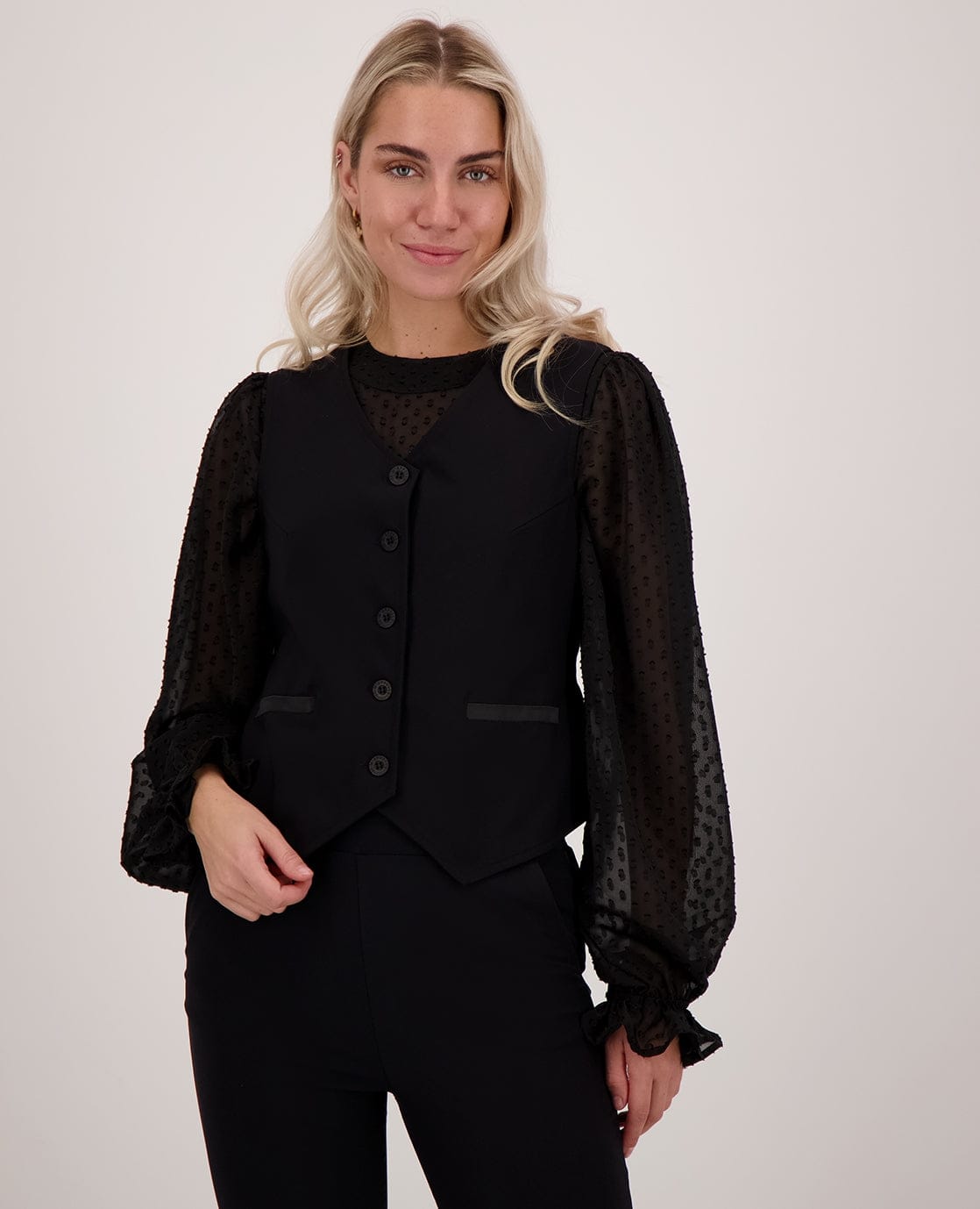 Je m'appelle Tops Gilet Yinthe Travel | Zwart