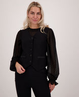 Je m'appelle Tops Gilet Yinthe Travel | Zwart