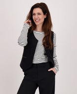 Je m'appelle Tops Gilet Yinthe Travel | Zwart