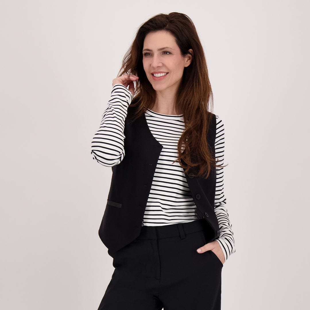 Je m'appelle Tops Gilet Yinthe Travel | Zwart