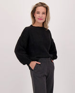 Je m'appelle Tops Pull Chuncky Knit | Zwart