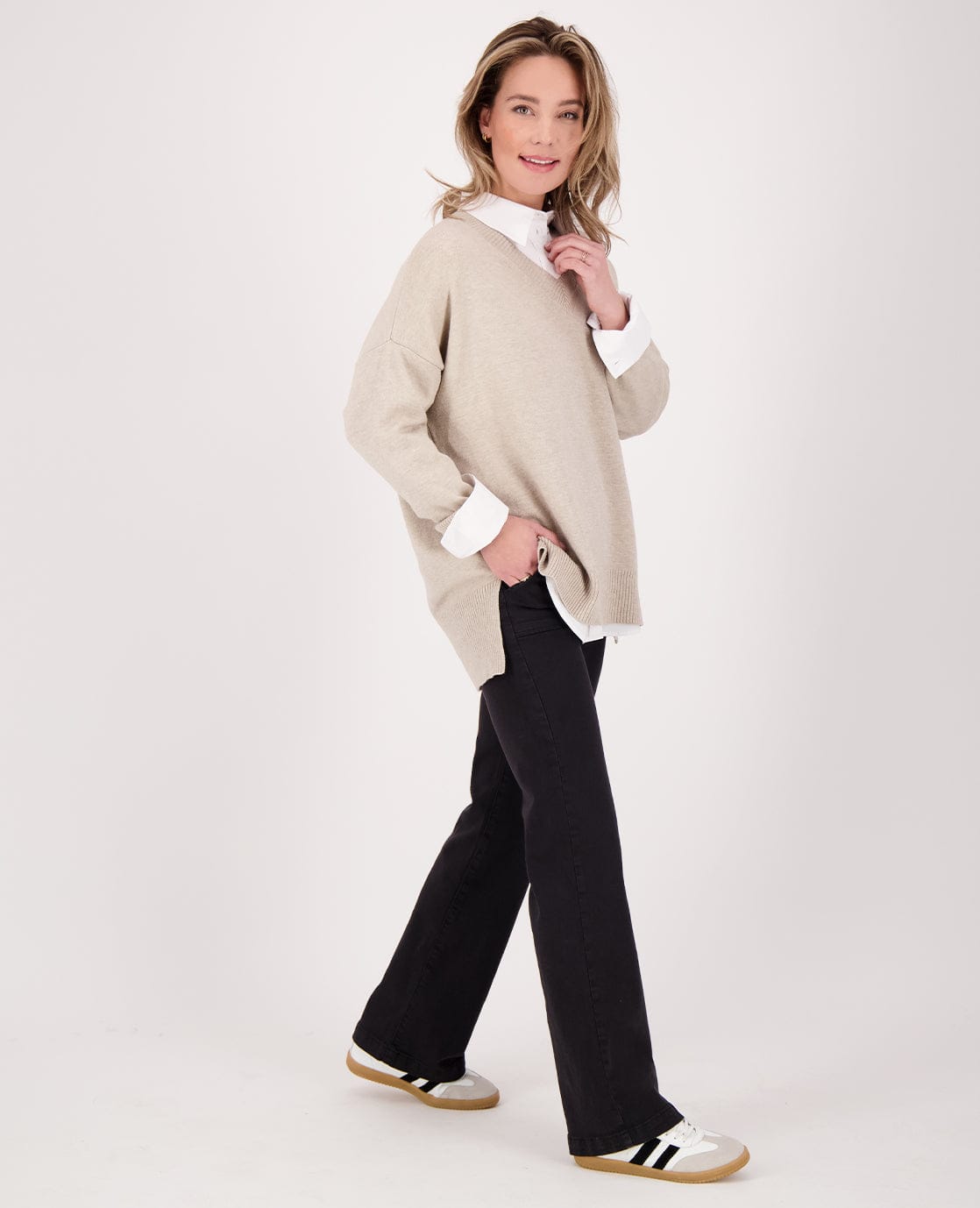 Je m'appelle Tops Pull Ivy | Dark Greige Melange