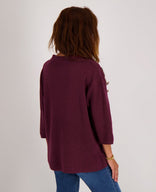 Je m'appelle Tops Pull Jacky | Burgundy