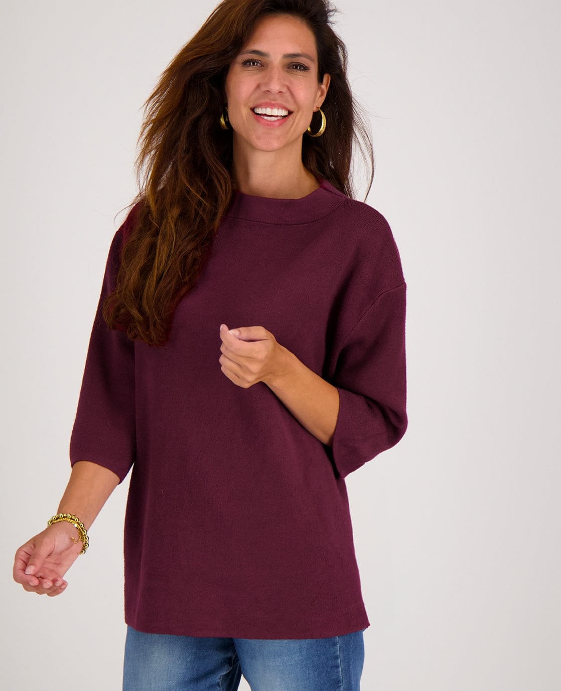 Je m'appelle Tops Pull Jacky | Burgundy