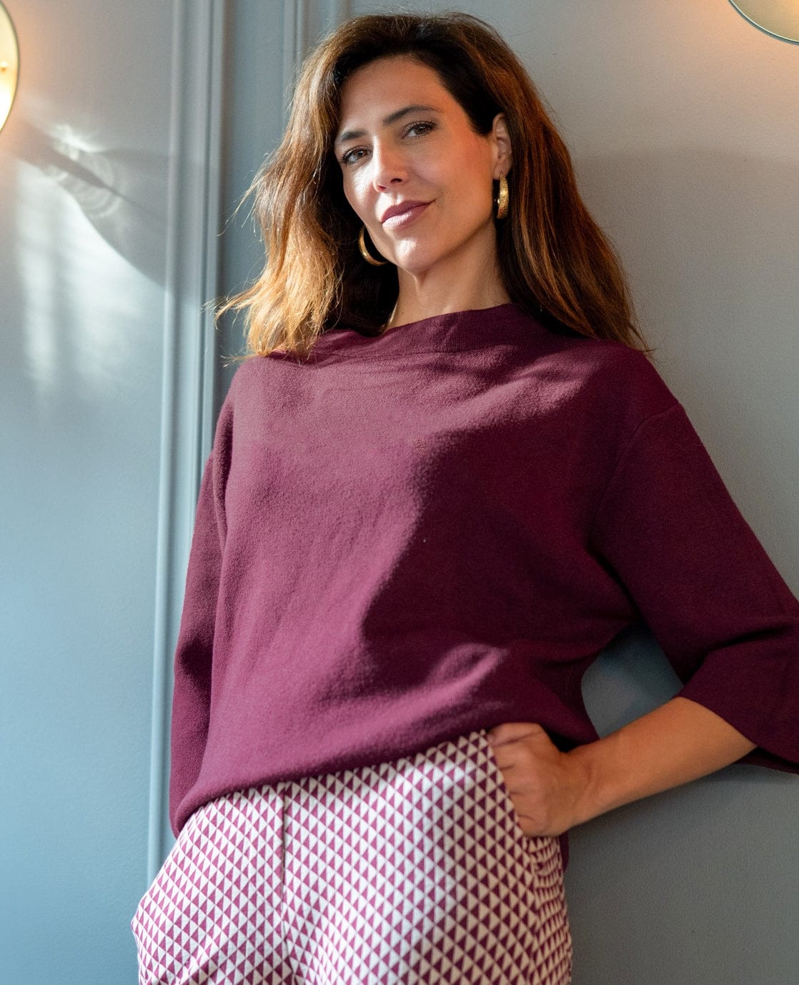 Je m'appelle Tops Burgundy / S/M Pull Jacky | Burgundy