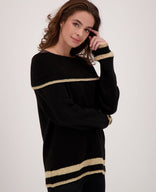 Je m'appelle Tops Pull Knitted | Black/Gold