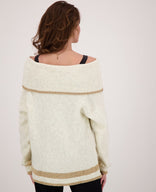 Je m'appelle Tops Pull Knitted | Ecru Melange/Gold
