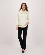 Je m'appelle Tops Pull Knitted | Ecru Melange/Gold