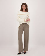 Je m'appelle Tops Pull Knitted | Ecru Melange/Gold