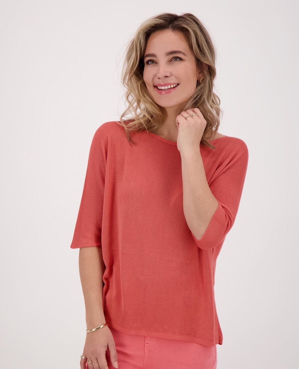 Je m'appelle Tops Pull Spring | Bright Coral