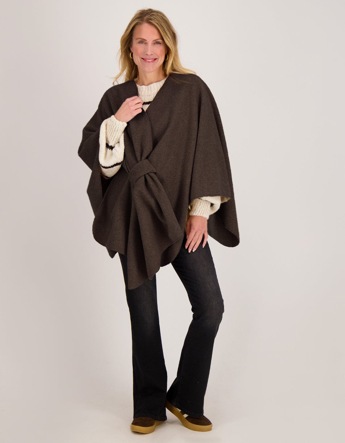 Je m'appelle Tops Pull Stripe | Beige/Chocolate Brown