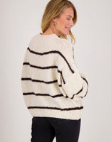 Je m'appelle Tops Pull Stripe | Beige/Chocolate Brown