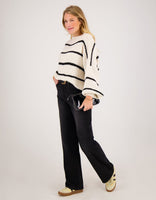 Je m'appelle Tops Pull Stripe | Beige/Zwart