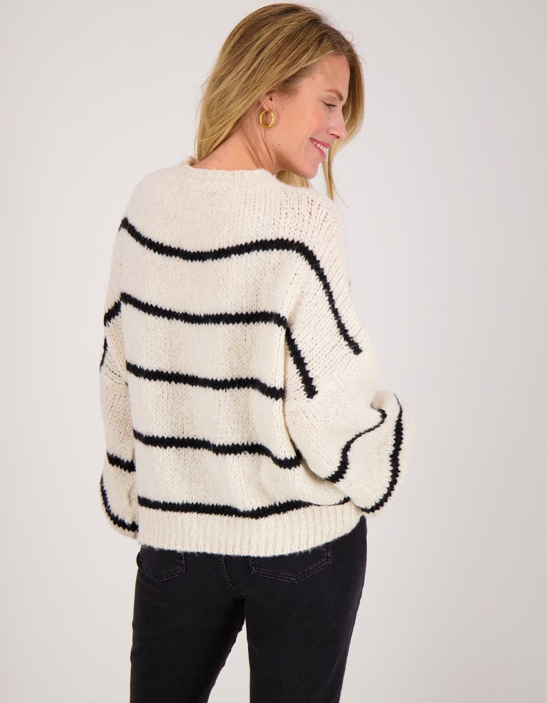 Je m'appelle Tops Pull Stripe | Beige/Zwart