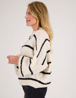 Je m'appelle Tops Pull Stripe | Beige/Zwart