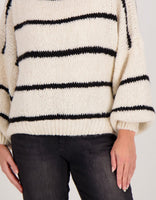Je m'appelle Tops Pull Stripe | Beige/Zwart