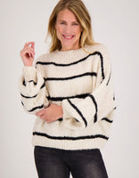 Je m'appelle Tops Pull Stripe | Beige/Zwart