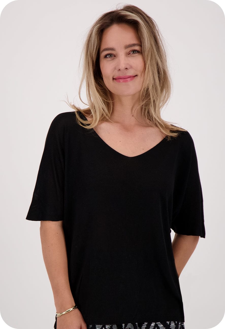 Je m'appelle Tops Zwart / XS Pull Summer | Zwart