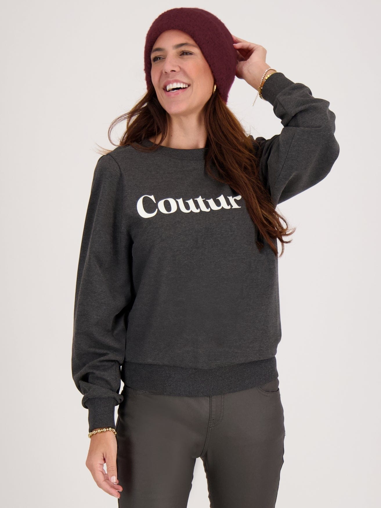 Je m'appelle Tops Dark Grey Melange / XS Sweater Couture | Dark Grey Melange