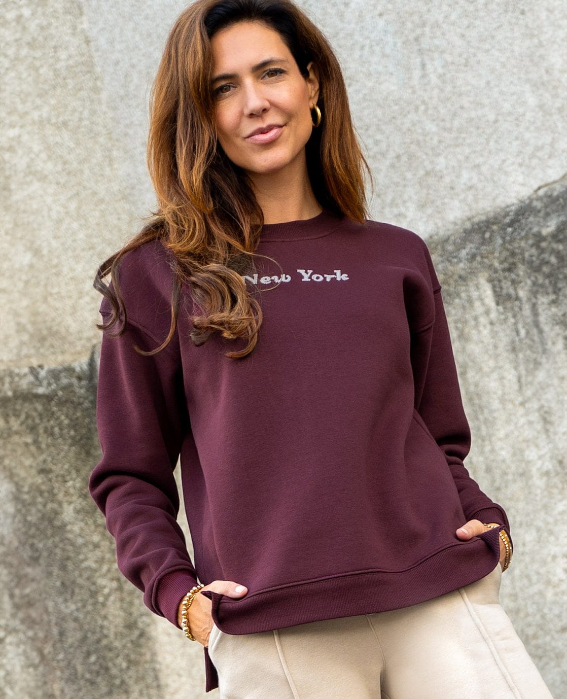 Je m'appelle Tops Dark Burgundy / XS Sweater New York | Dark Burgundy