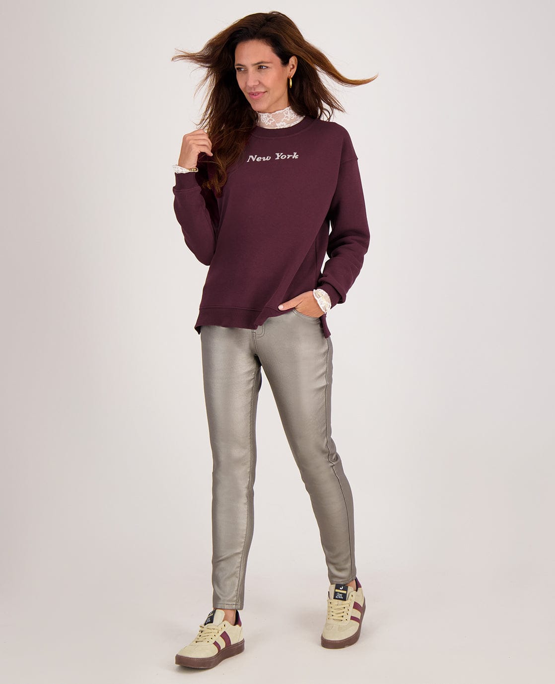 Je m'appelle Tops Sweater New York | Dark Burgundy