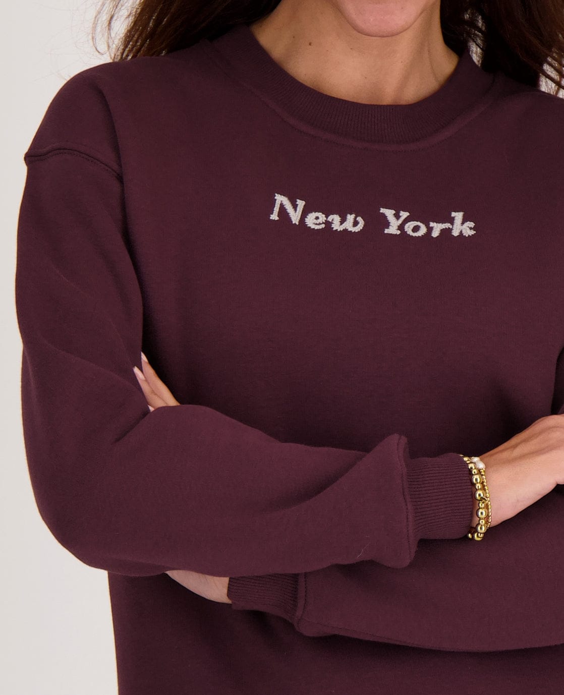 Je m'appelle Tops Sweater New York | Dark Burgundy
