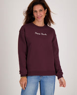 Je m'appelle Tops Sweater New York | Dark Burgundy