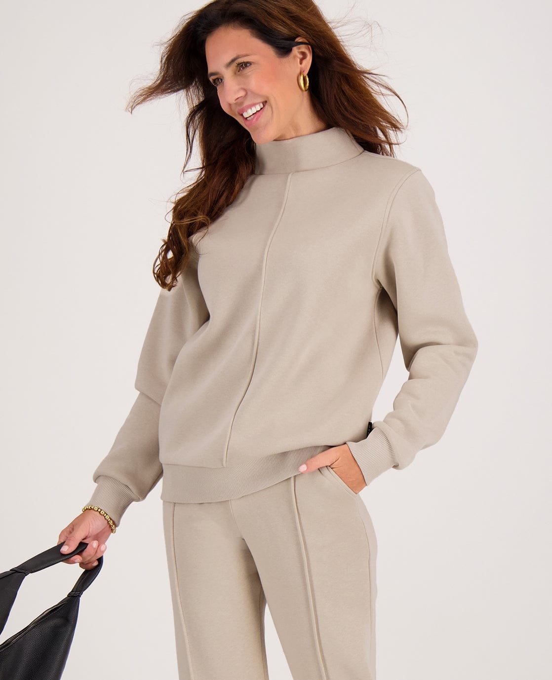 Je m'appelle Tops Sweater Organic | Dark Greige