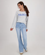 Je m'appelle Tops Sweater Paris | Medium Grey Melange