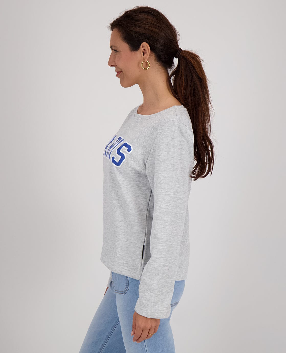 Je m'appelle Tops Sweater Paris | Medium Grey Melange