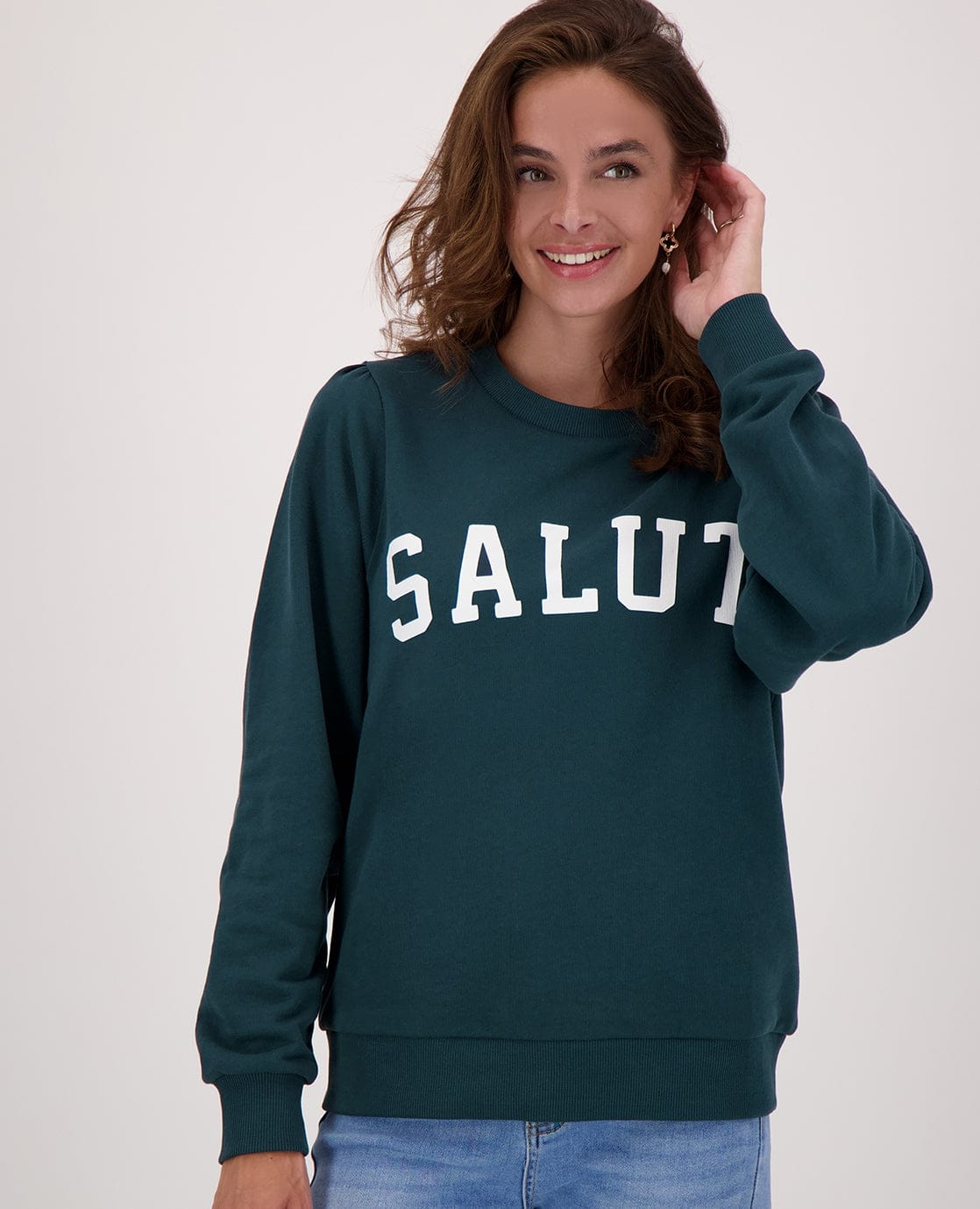 Je m'appelle Tops Peacock Green / XS Sweater Salut | Peacock Green
