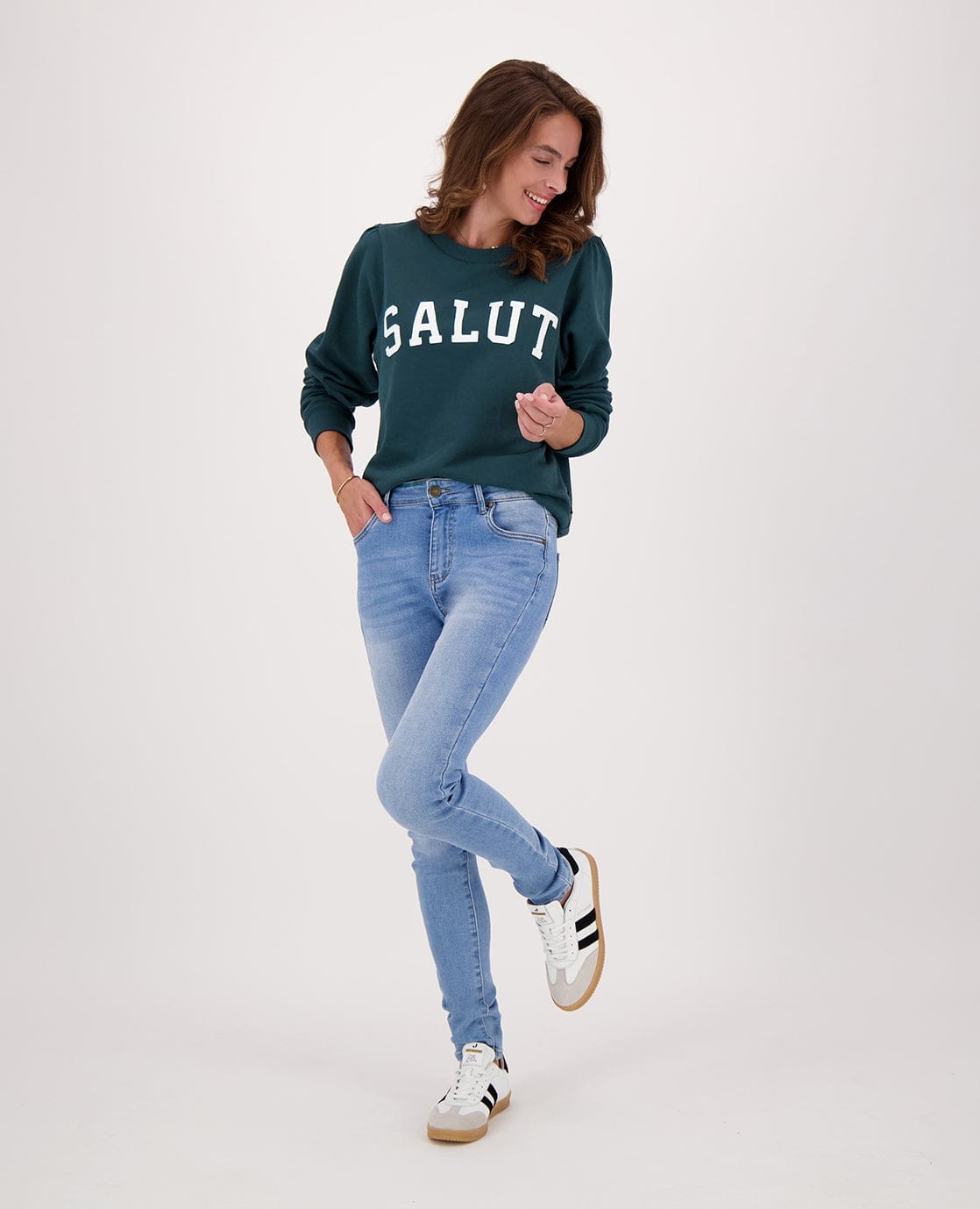 Je m'appelle Tops Sweater Salut | Peacock Green