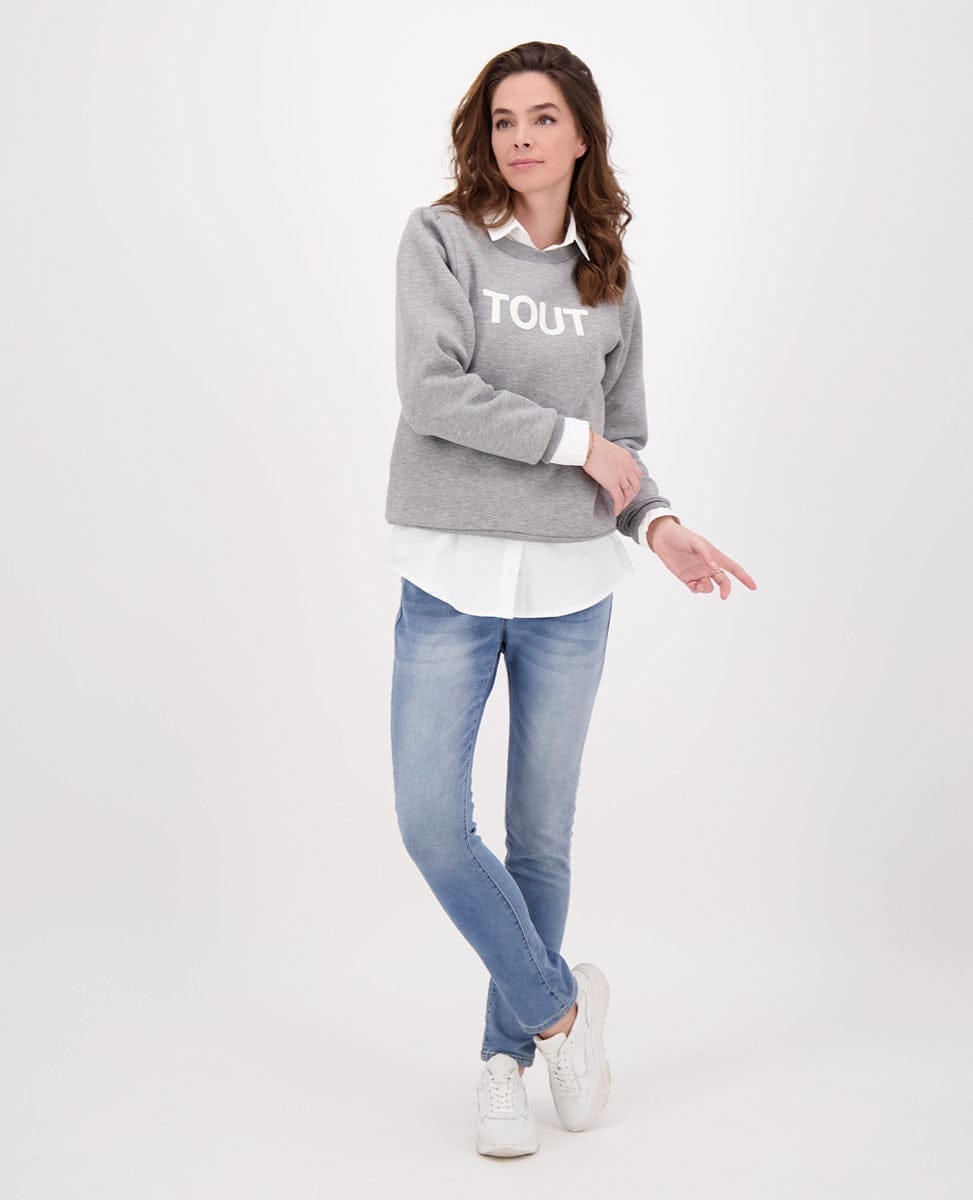 Je m'appelle Tops Sweater Tout | Light Grey Melange
