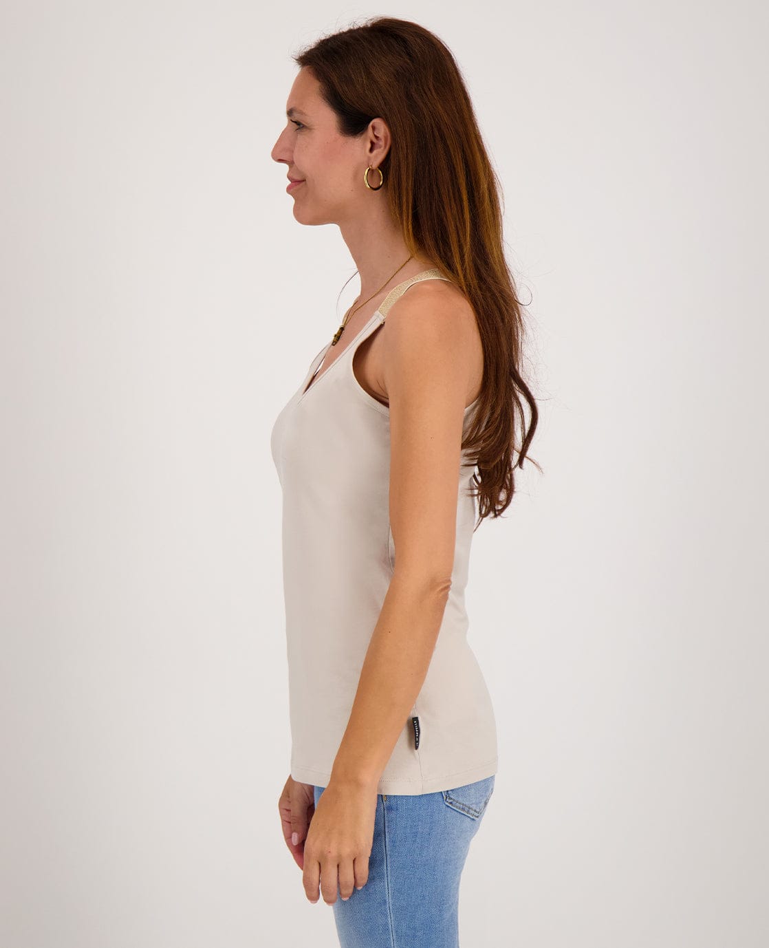Je m'appelle Tops Tanktop | Dark Greige/Light Gold