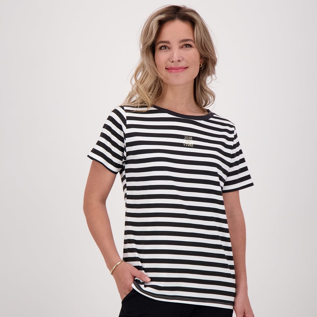 Je m'appelle Tops Off White/Zwart / XS Tee Stripes | Off White/Zwart