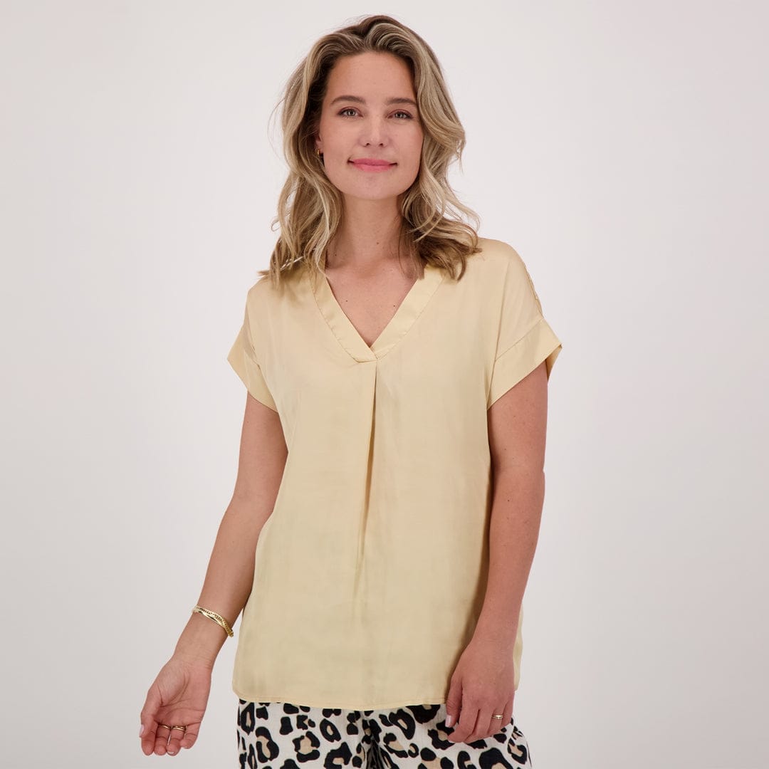 Je m'appelle Tops Golden Sand / XS Tee Top Basic Satin | Golden Sand