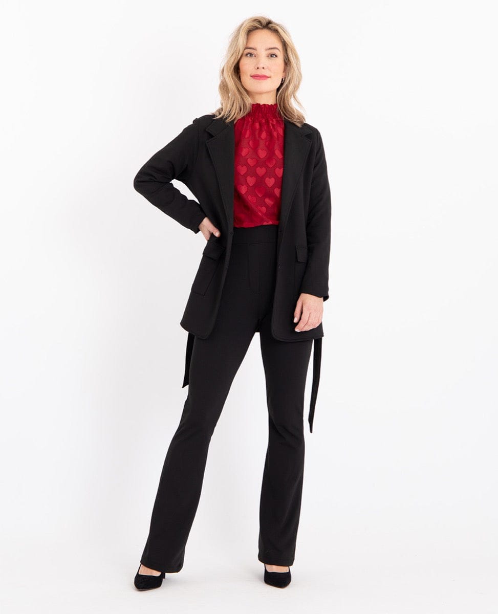 Je m'appelle Tops Top Col Hearts | Ruby Red