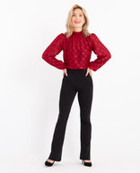 Je m'appelle Tops Top Col Hearts | Ruby Red