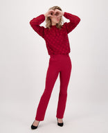 Je m'appelle Tops Top Col Hearts | Ruby Red