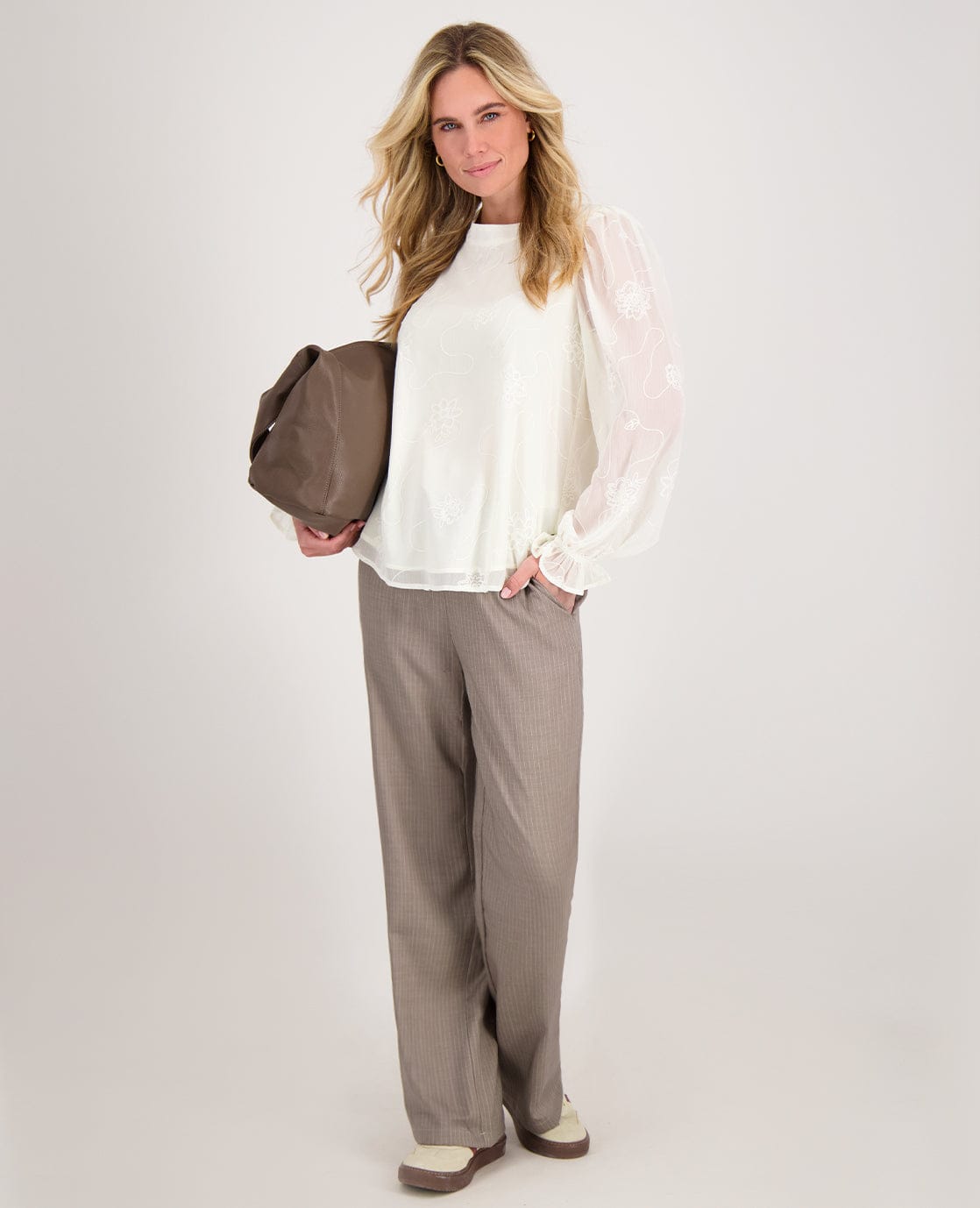 Je m'appelle Tops Top Flower | Pearl White