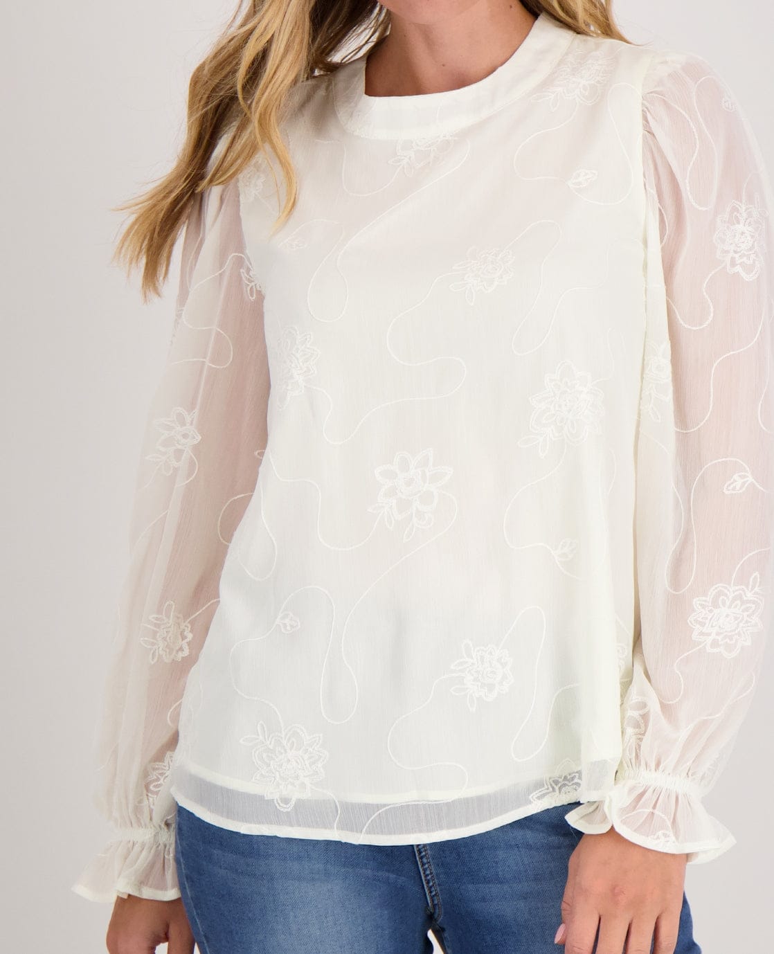 Je m'appelle Tops Top Flower | Pearl White