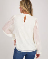 Je m'appelle Tops Top Flower | Pearl White