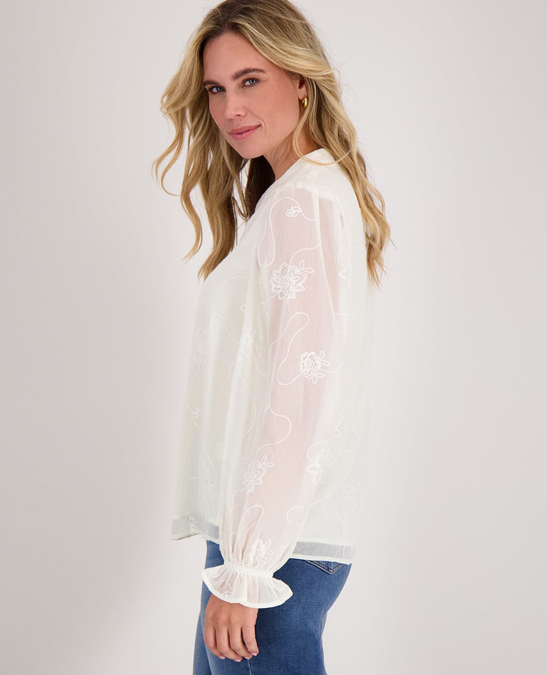 Je m'appelle Tops Top Flower | Pearl White