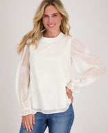 Je m'appelle Tops Top Flower | Pearl White